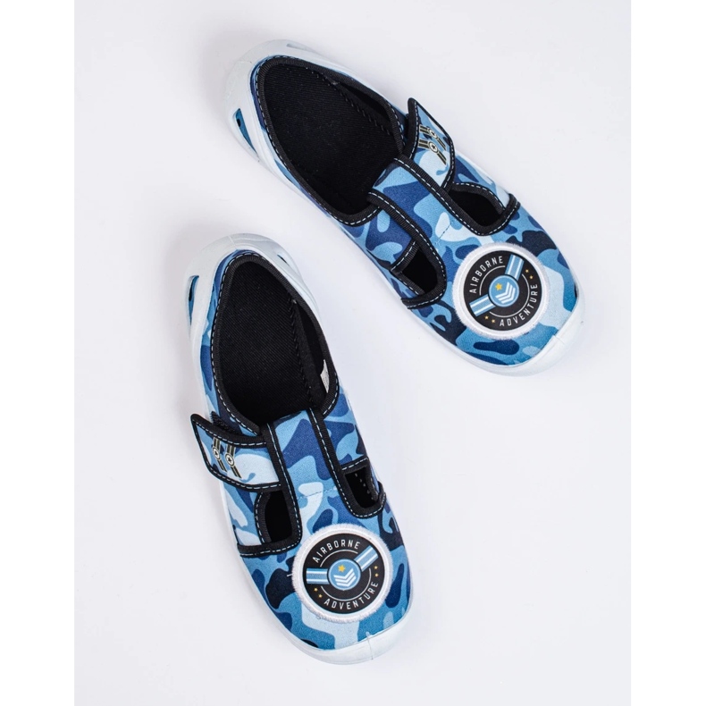 SHELOVET Tenisi camo albaștri cu velcro 3F albastru