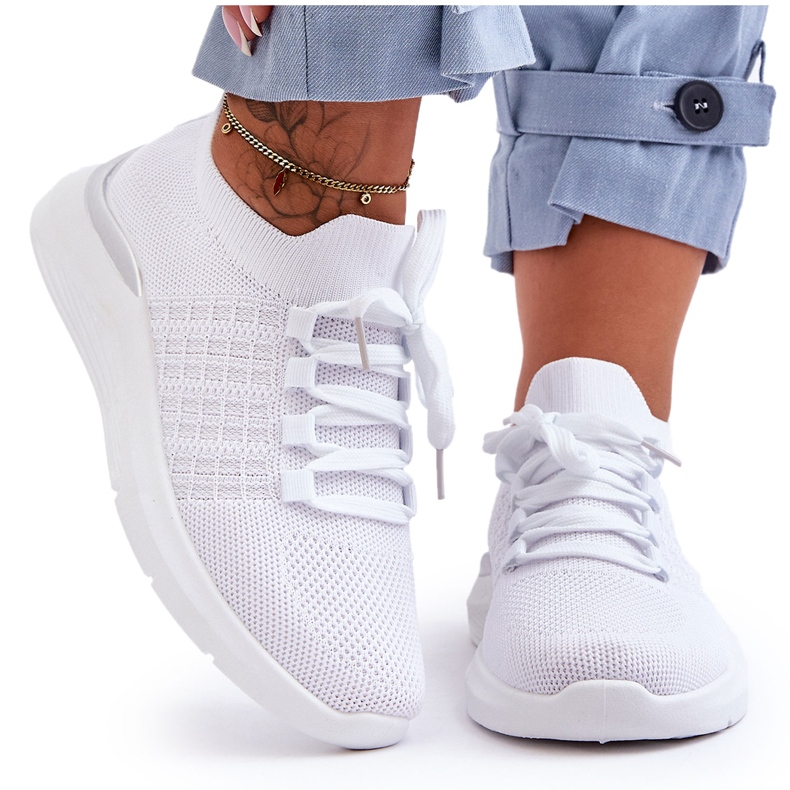 PG1 Pantofi sport clasici de damă, alb nichel