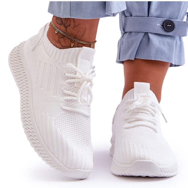 PG1 Pantofi de damă din material textil alb Zauna