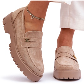 PS1 Mocasini De piele intoarsa Cu Decorat Esperta Bej PS1 Mocasini De piele intoarsa Cu Decorat Esperta Bej