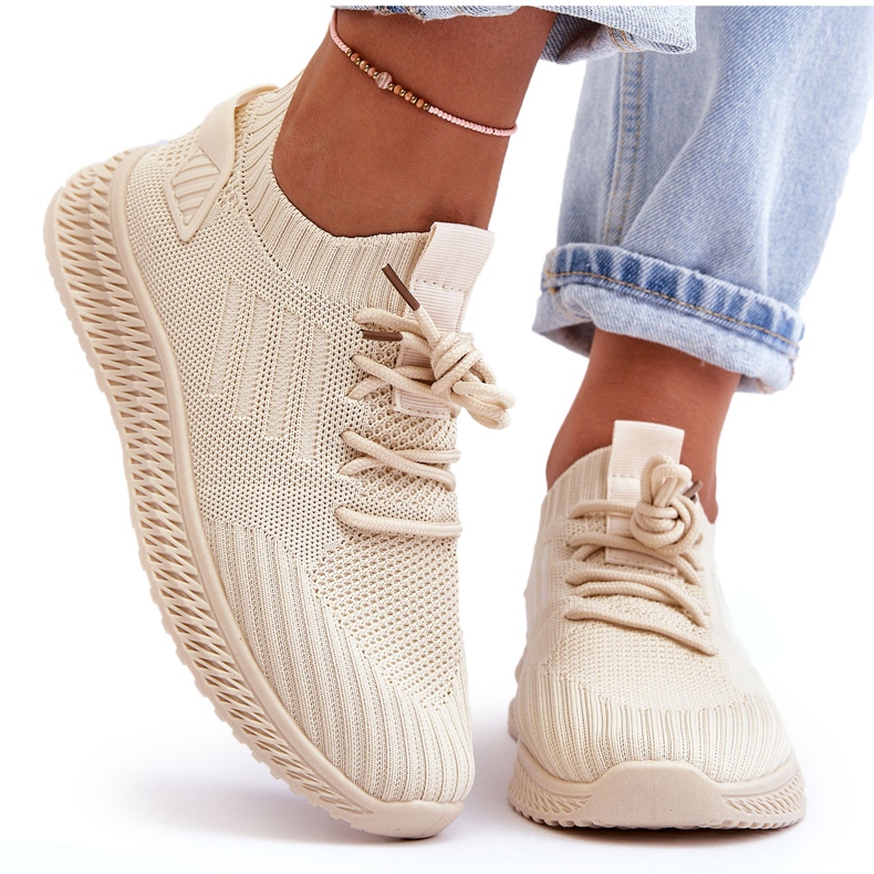 PG1 Pantofi de damă din material textil slip-on Bej Zauna