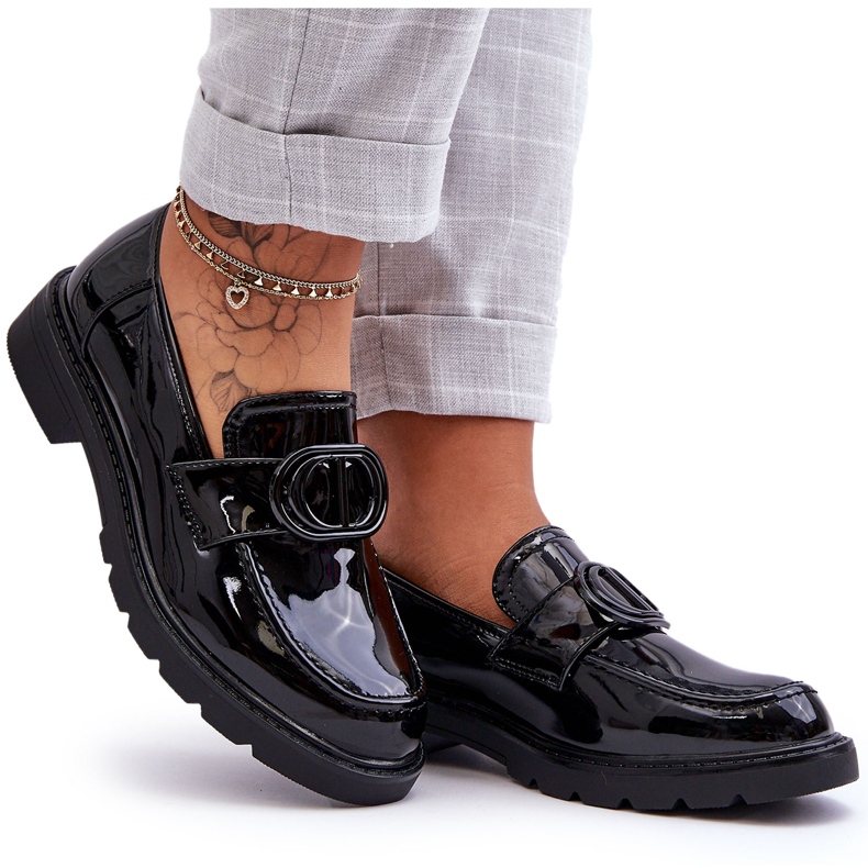 PG1 Mocasini cu platforma lacuiti Jarren negru