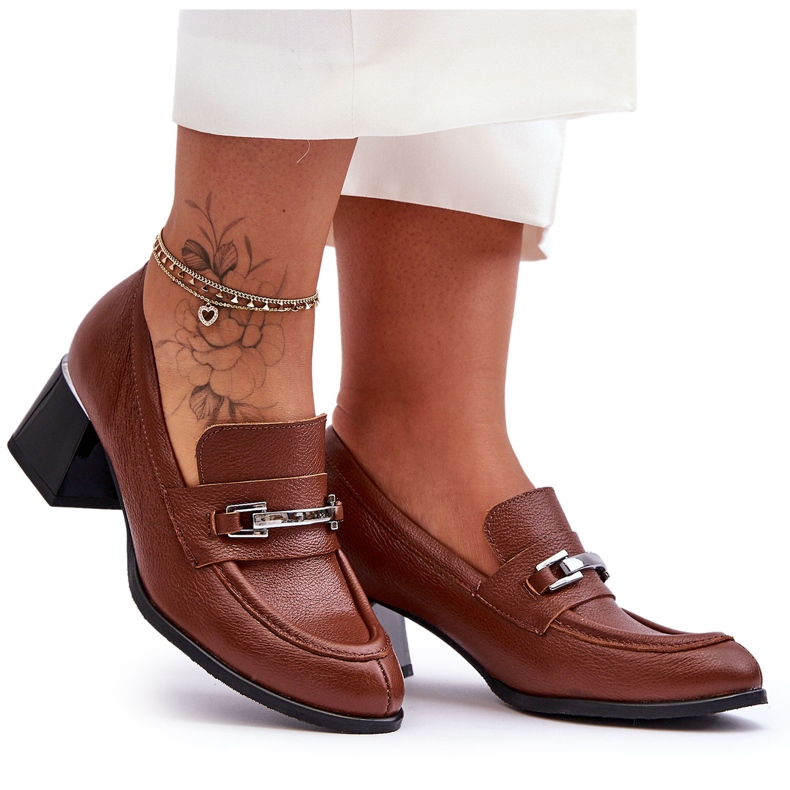 Lemar Pompi confortabili din piele maro Damira Lemar Pompi confortabili din piele maro Damira