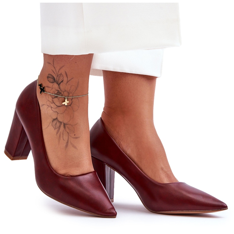 Pompe clasice cu toc Odessa Burgundy roșu Pompe clasice cu toc Odessa Burgundy roșu