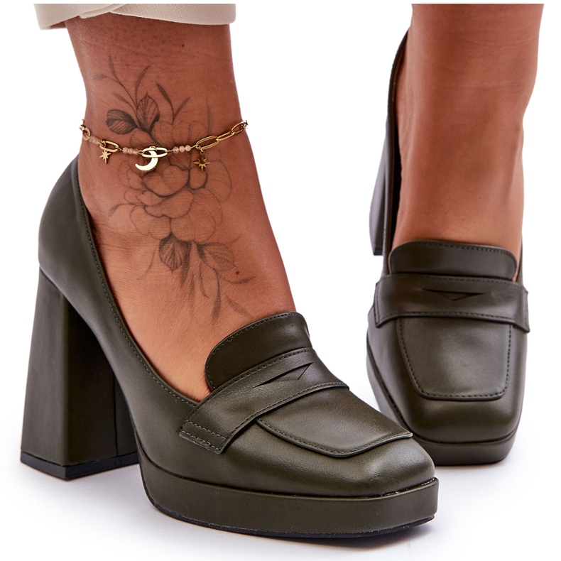 Pompe cu toc înalt Alisa Green verde Pompe cu toc înalt Alisa Green verde