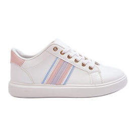 PG1 Pantofi sport de damă din piele alb și roz Rilee PG1 Pantofi sport de damă din piele alb și roz Rilee