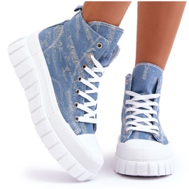 PS1 Pantofi de damă din material textil înalt Albastru Degas