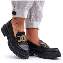 PG1 Mocasini Dama Platforma Cu Decorat Negru Ameg PG1 Mocasini Dama Platforma Cu Decorat Negru Ameg