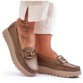 Lemar Mocasini cu platforma din piele cu ornamente Bej inchis Desmond Lemar Mocasini cu platforma din piele cu ornamente Bej inchis Desmond
