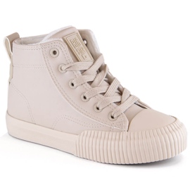 Adidași izolați pentru copii cu șireturi și fermoare bej Big Star MM374012 Adidași izolați pentru copii cu șireturi și fermoare bej Big Star MM374012