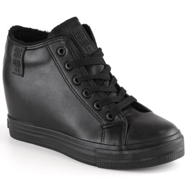 Tenisi de damă cu pană izolați negri Big Star MM274001 negru Tenisi de damă cu pană izolați negri Big Star MM274001 negru