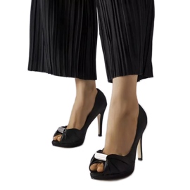 Tocuri negre peep toe de la Paré negru