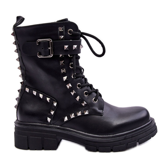 Cizme de damă de lucru groase cu Jets Black Tyralis negru