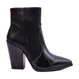 Cizme de cowboy din piele de dama Negru Fiorene Cizme de cowboy din piele de dama Negru Fiorene