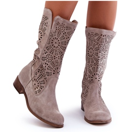 Lewski Shoes Cizme din piele intoarsa ajurata Stânga 3366/2 Cappucino bej Lewski Shoes Cizme din piele intoarsa ajurata Stânga 3366/2 Cappucino bej
