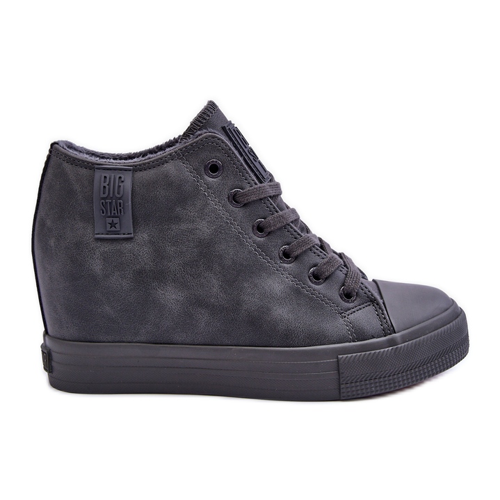 Pantofi de damă din piele cu pană Big Star MM274005 gri