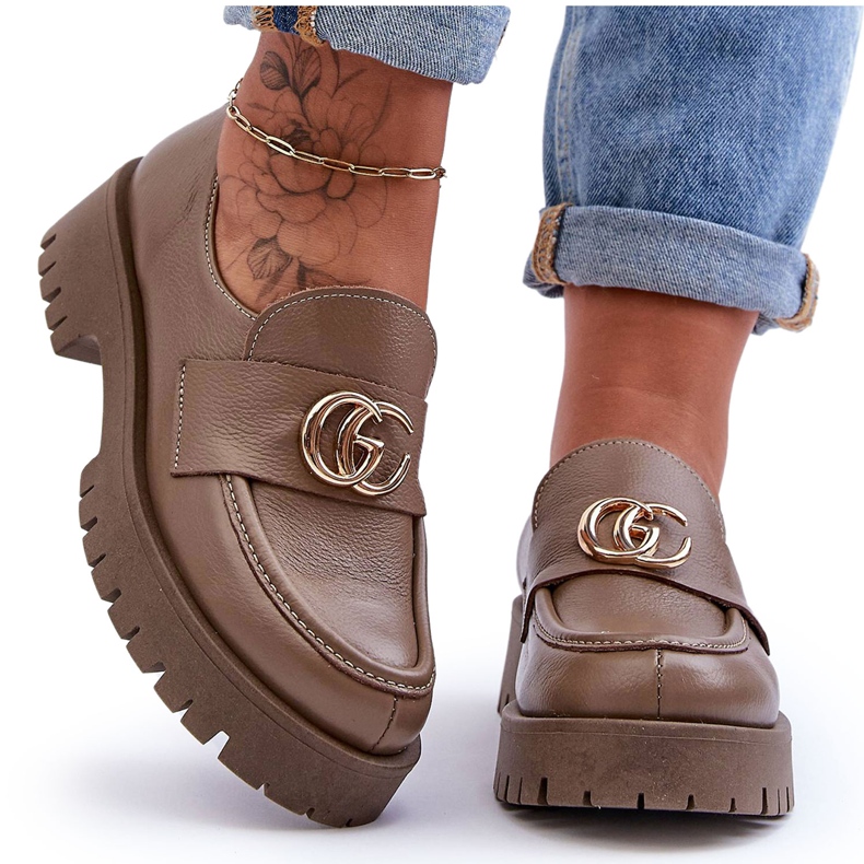 Laura Messi Pantofi Dama Piele Cu Decoratie Bej Inchis Rosefalls Laura Messi Pantofi Dama Piele Cu Decoratie Bej Inchis Rosefalls