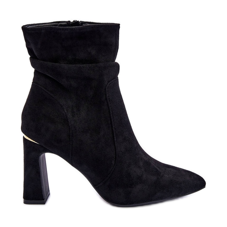 PG1 Cizme negre Mellamene din piele intoarsa cu toc negru PG1 Cizme negre Mellamene din piele intoarsa cu toc negru