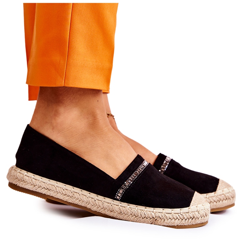S.Barski Espadrile Classic Slip-On pentru Damă Cersei negru