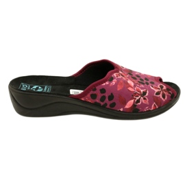 Papuci de damă din velur Adanex 28344 Maroon with Flowers negru Papuci de damă din velur Adanex 28344 Maroon with Flowers negru