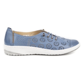WASAK Pantofi de vara din piele de dama 625P albastru
