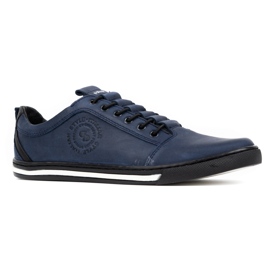 Polbut Pantofi casual barbati din piele 2121/2 bleumarin albastru