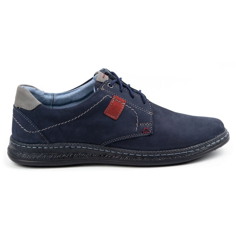 Olivier Pantofi casual barbati din piele 930MA bleumarin albastru
