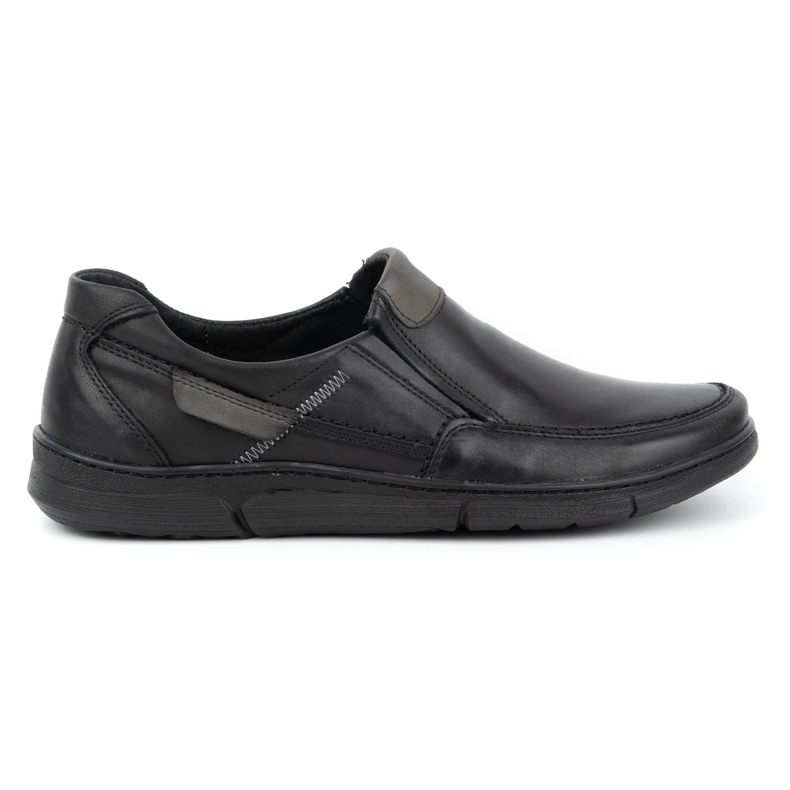 Olivier Pantofi slip-on pentru bărbați din piele 62K negru