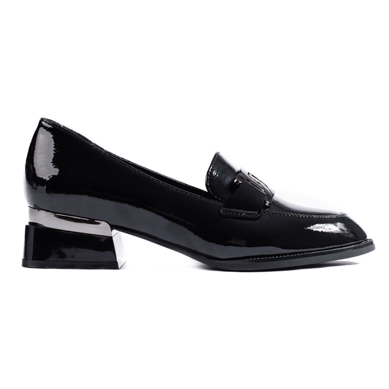 Pantofi de dama negri lacuiti cu catarama Vinceza negru