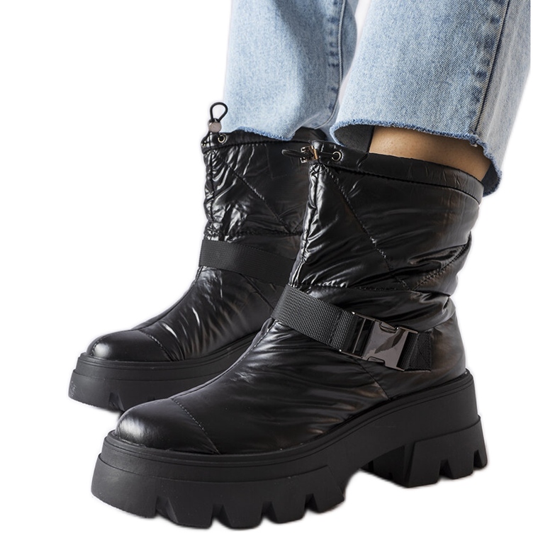Cizme de zapada lacuite negre Ambretta negru Cizme de zapada lacuite negre Ambretta negru