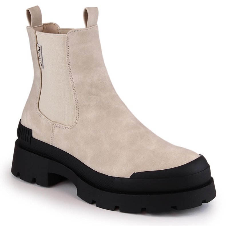 Cizme Chelsea dama pe platforma bej Big Star MM274322