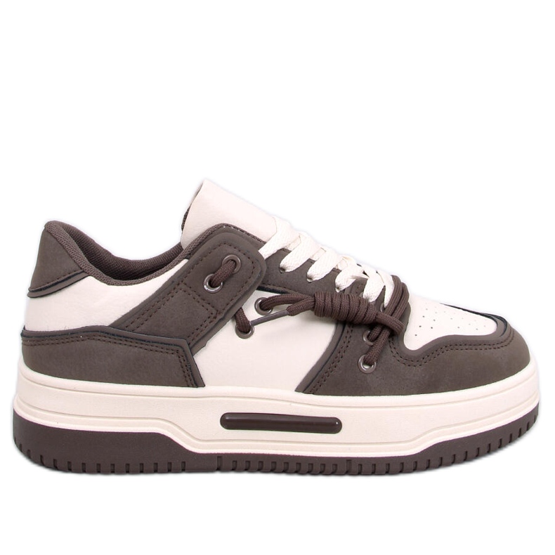 Tenisi Clavell Coffee cu talpă înaltă bej