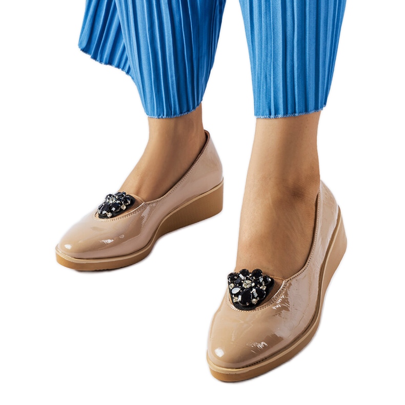 Balerini lacuiti bej cu impodobire Mellori