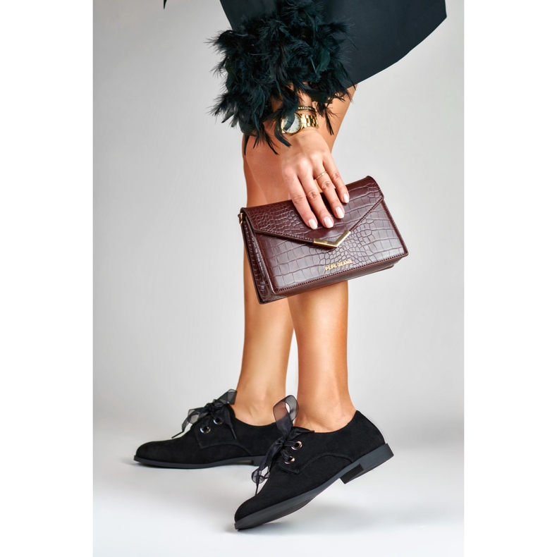 La.Fi Pantofi eleganti din piele intoarsa negru