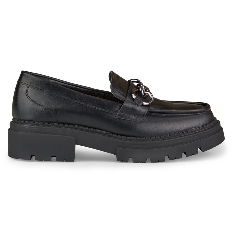 La.Fi Mocasini negri pe platforma din piele ecologica negru