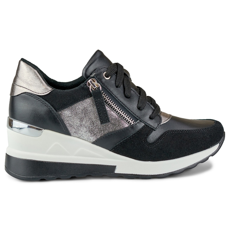 Pantofi sport negri cu pană negru