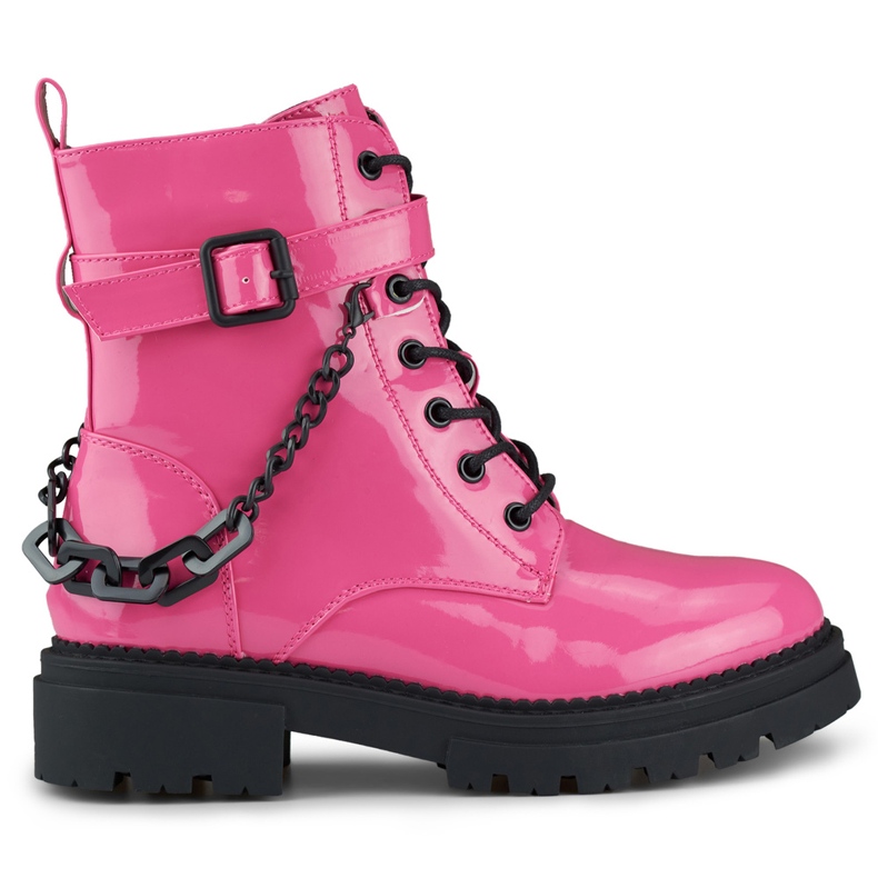 Lucrator de dama roz lacuit cu lant detasabil Lucrator de dama roz lacuit cu lant detasabil