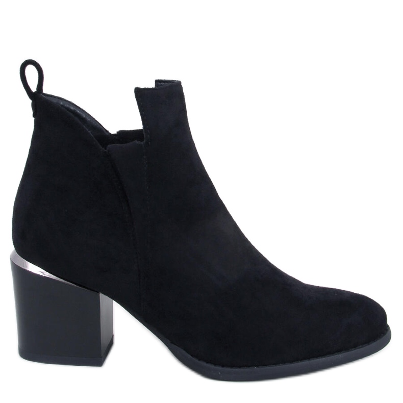 Hallie Cizme negre din piele intoarsa cu toc negru