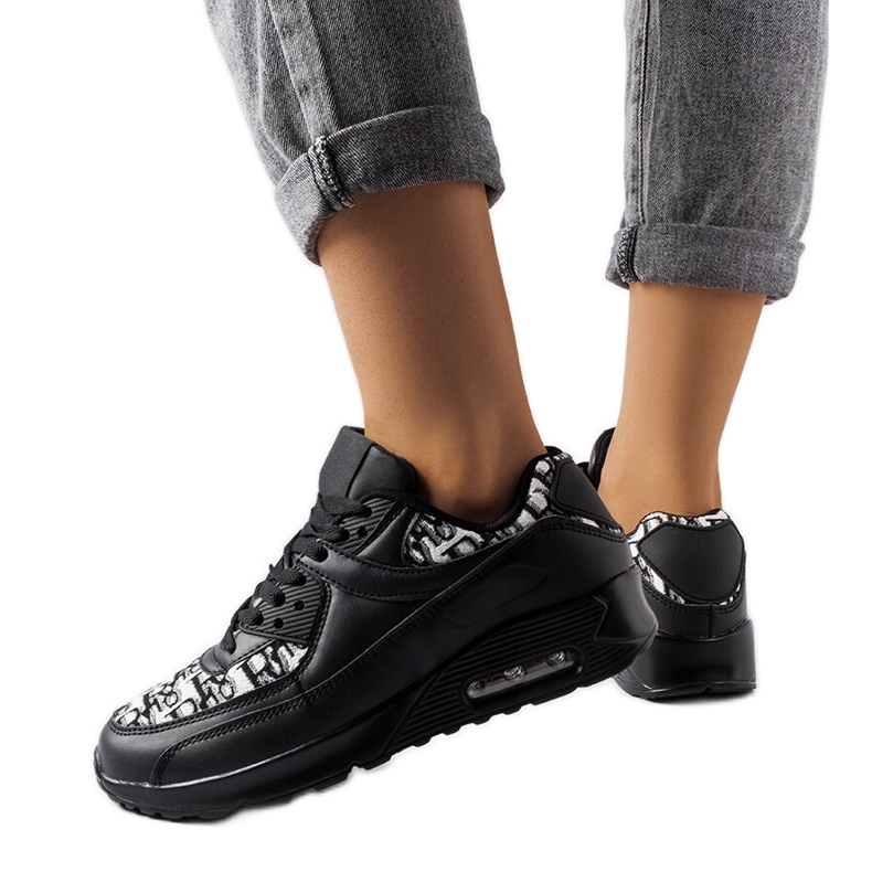 Tenisi negri cu inserție cu model de la Brattiro negru Tenisi negri cu inserție cu model de la Brattiro negru