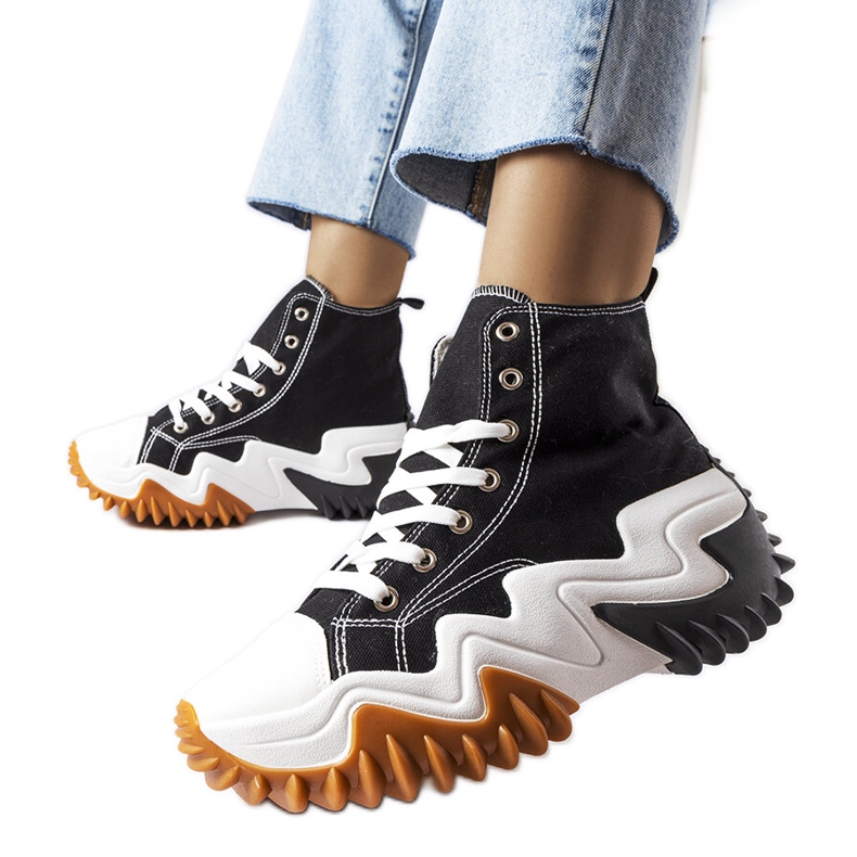 Adidasi negri cu talpa groasa de la Toro negru