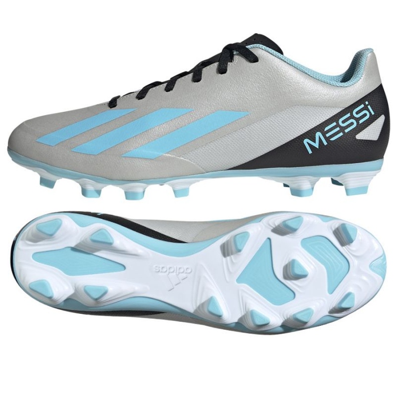 Pantofi de fotbal Adidas X Crazyfast Messi.4 FxG M IE4072 gri nuanțe de gri