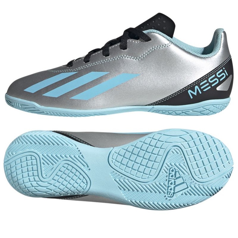 Pantofi de fotbal Adidas X Crazyfast Messi.4 In Jr IE4070 nuanțe de gri
