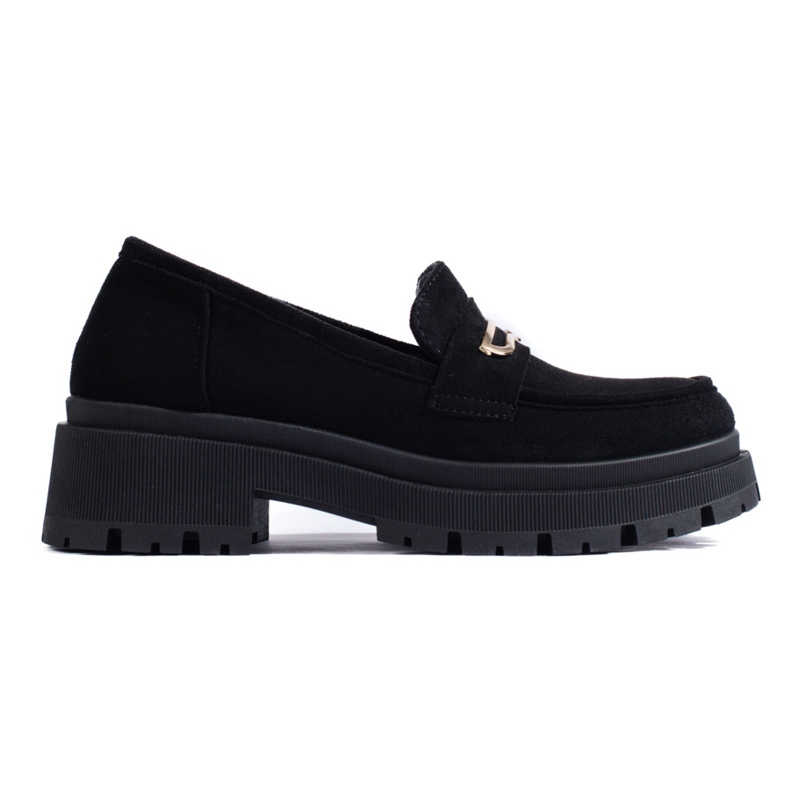 Mocasini de dama de piele intoarsa neagra Shelovet negru