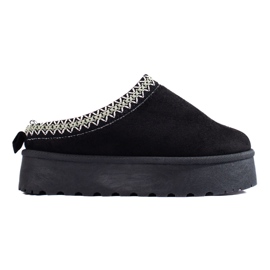 Papuci din piele intoarsa neagra de la Shelovet negru