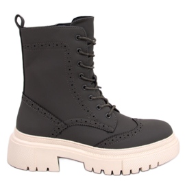 Cizme Aubert Green cu șireturi verde