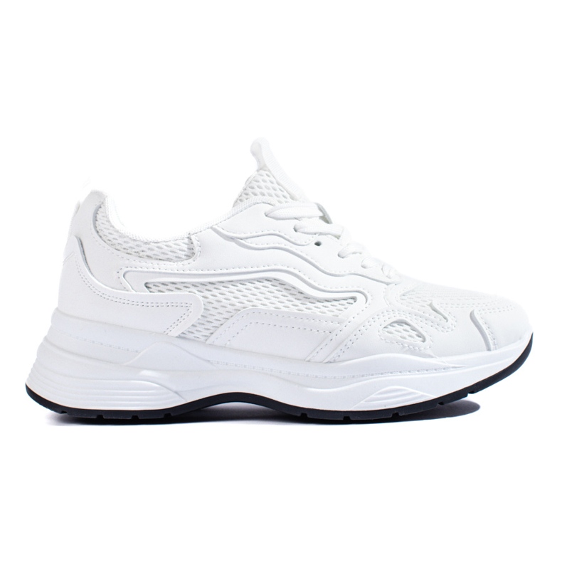 Tenisi albi de dama Shelovet cu siret