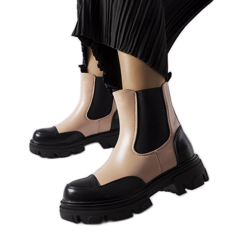 Cizme slip-on negre și roz de la Albany negru