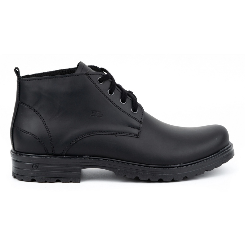 Polbut Botine barbati piele 2119 negre negru