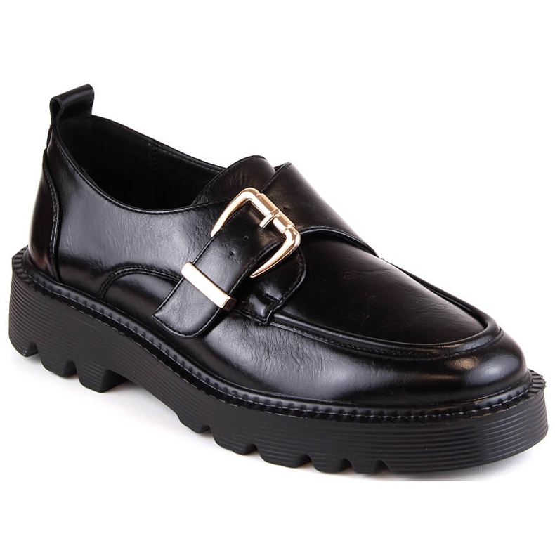 Pantofi de dama pe platforma cu catarama neagra Vinceza 58184 negru