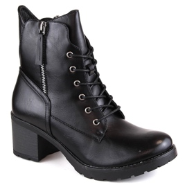 Cizme de damă pe stâlp și platformă neagră Potocki SZ12181 negru